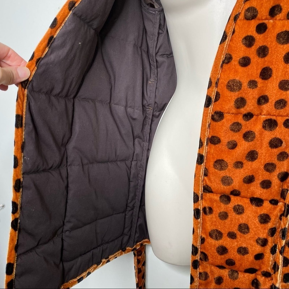 Madewell Velvet Quilted Wrap Jacket in Leopard Dot Collarless size XS - Picture 10 of 14